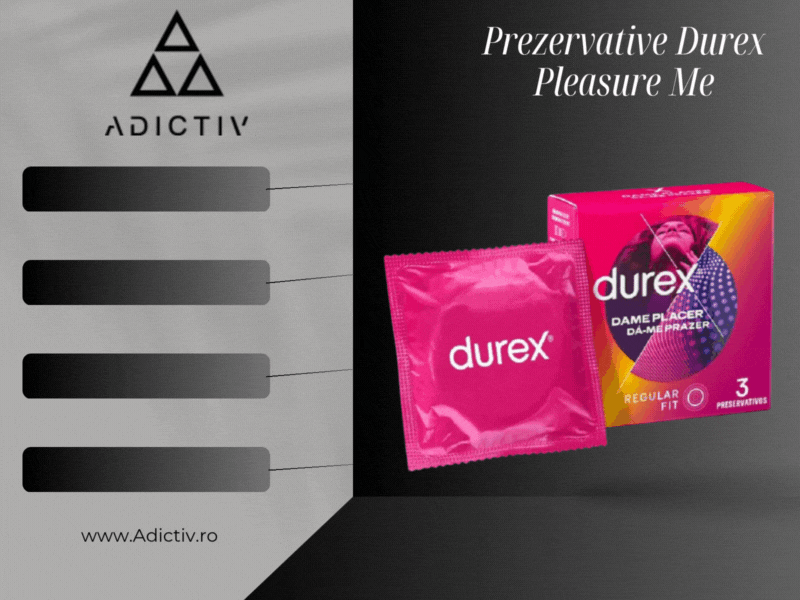 Prezervative Durex Pleasure Me Regular Fit 56 mm 3 Buc - Placere Intensa cu Striatii si Puncte Stimulatoare [2]