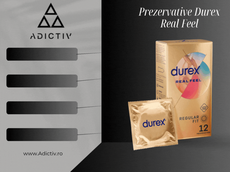 Prezervative Durex Real Feel Regular Fit 56 mm, Fara Latex, Senzatie Naturala, Cutie 12 Buc [2]