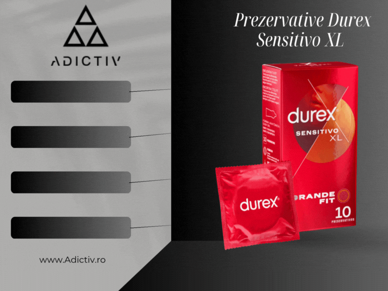 Prezervative Durex Sensitivo XL - Extra Fine, Lubrifiate, 56 mm, 10 Buc - Confort si Protectie Optime [2]