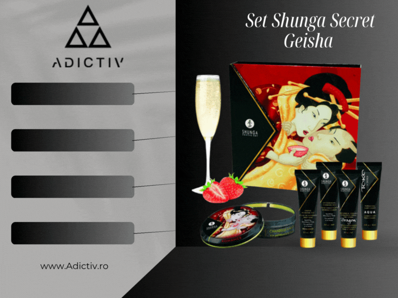 Set Shunga Secret Geisha cu Aroma Capsuni si Sampanie [2]
