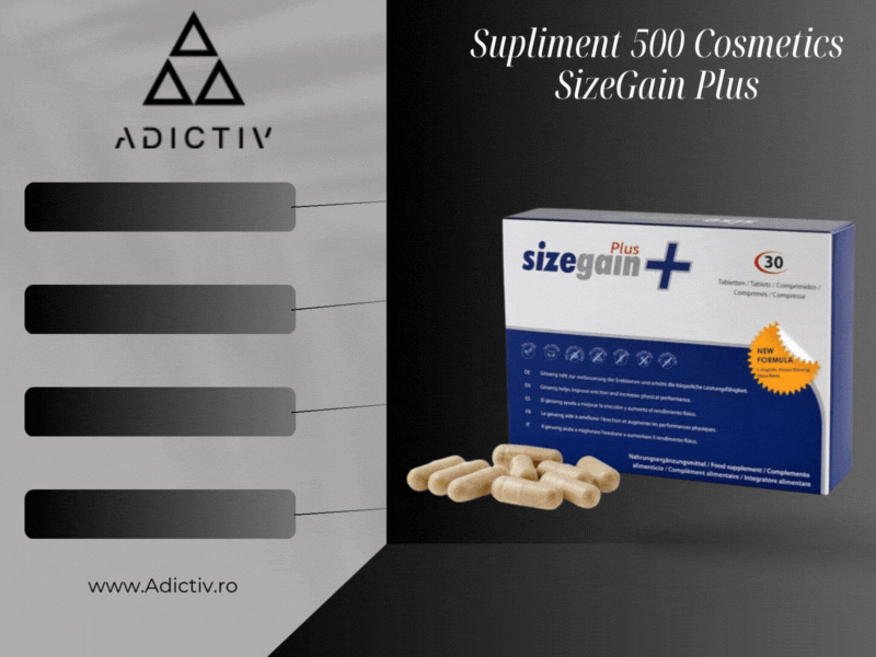 Supliment 500 Cosmetics SizeGain Plus Alimentar pentru Cresterea Dimensiunii Penisului si Potentei Sexuale 30 buc [2]