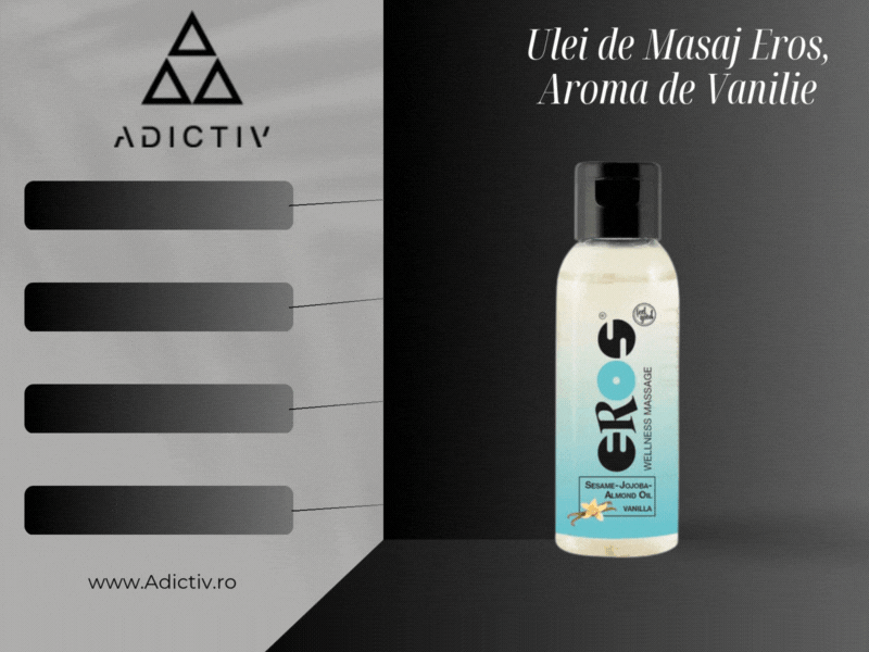 Ulei de masaj Eros cu aroma de vanilie, 50 ml, din susan, jojoba și migdale, pentru regenerarea pielii, fara conservanți [2]