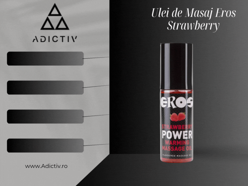 Ulei de Masaj Eros Strawberry Power Warming 100 ml, Efect de Incalzire si Aroma Delicioasa de Capsuni [2]