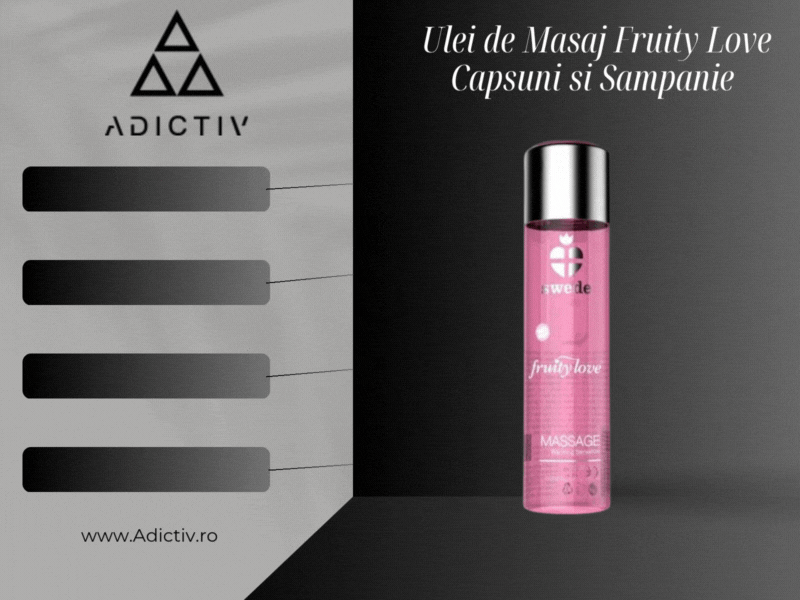 Ulei de Masaj Fruity Love Capsuni si Sampanie 60 ml – Efect de Incalzire si Relaxare Senzuala [2]