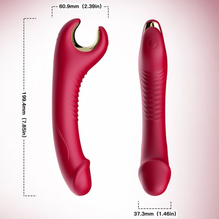 Vibrator Armony ergonomic, din silicon medical, 9 moduri de vibratie, rosu, rezistent la apa [5]