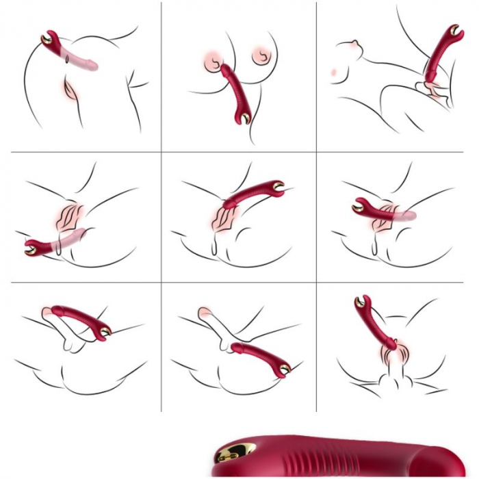 Vibrator Armony ergonomic, din silicon medical, 9 moduri de vibratie, rosu, rezistent la apa [4]