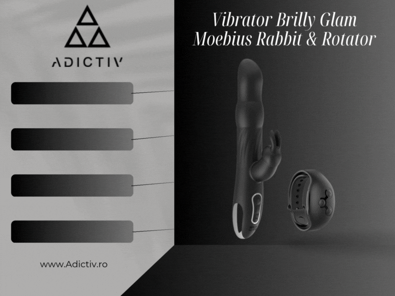 Vibrator Brilly Glam Moebius Rabbit & Rotator – Stimulator Punct G si Clitoris, 10 Vibratii, 4 Rotiri, USB, Compatibil Watchme [2]
