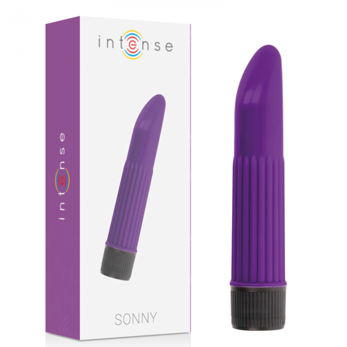 Vibrator Intense Clasic Sonny, din ABS, 13.5 cm, Design Curbat, Lila, Vibratii Puternice, Silentios [3]