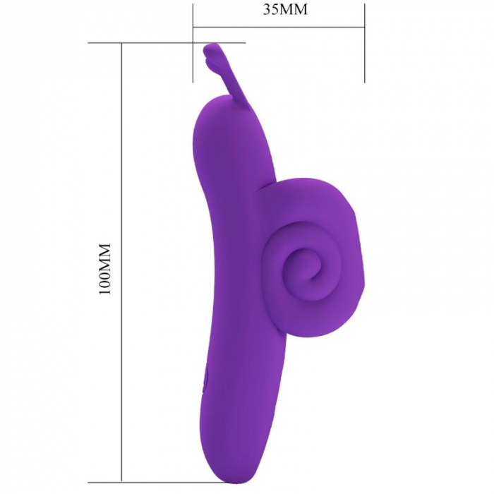 Vibrator Deget Pretty Love Snail, Mov, 10 Moduri de Vibratie, Material Silicon si ABS [6]