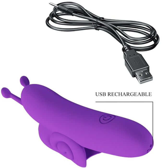 Vibrator Deget Pretty Love Snail, Mov, 10 Moduri de Vibratie, Material Silicon si ABS [8]