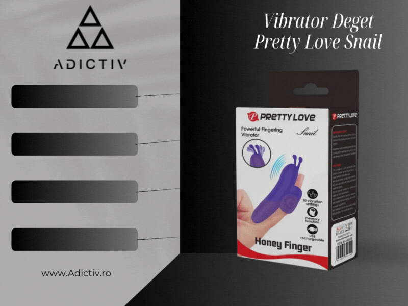 Vibrator Deget Pretty Love Snail, Mov, 10 Moduri de Vibratie, Material Silicon si ABS [2]