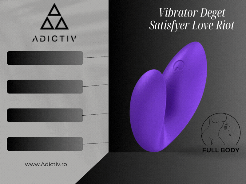 Vibrator Deget Satisfyer Love Riot - 12 Functii, Mov, Silicon Premium, Rezistent la Apa [2]