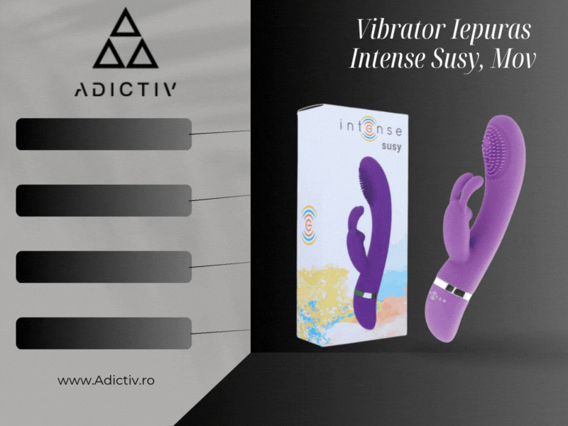 Vibrator Iepuras Intense Susy 7 Moduri Vibratii Silicon, Mov, 18.8 cm [2]