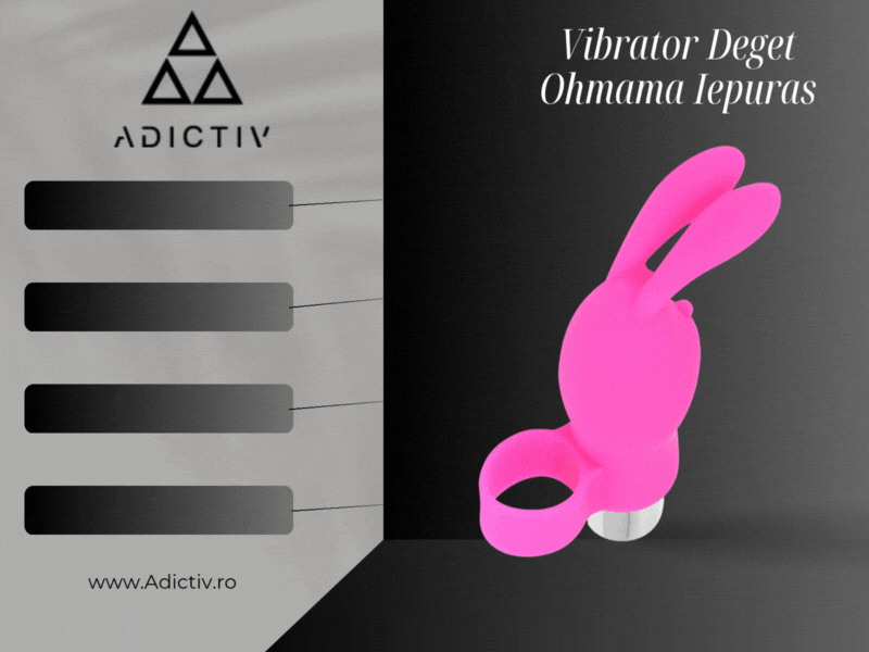 Vibrator Iepuras pentru Deget Ohmama, Rezistent la Apa, Silicon Moale, 11.000 RPM [2]