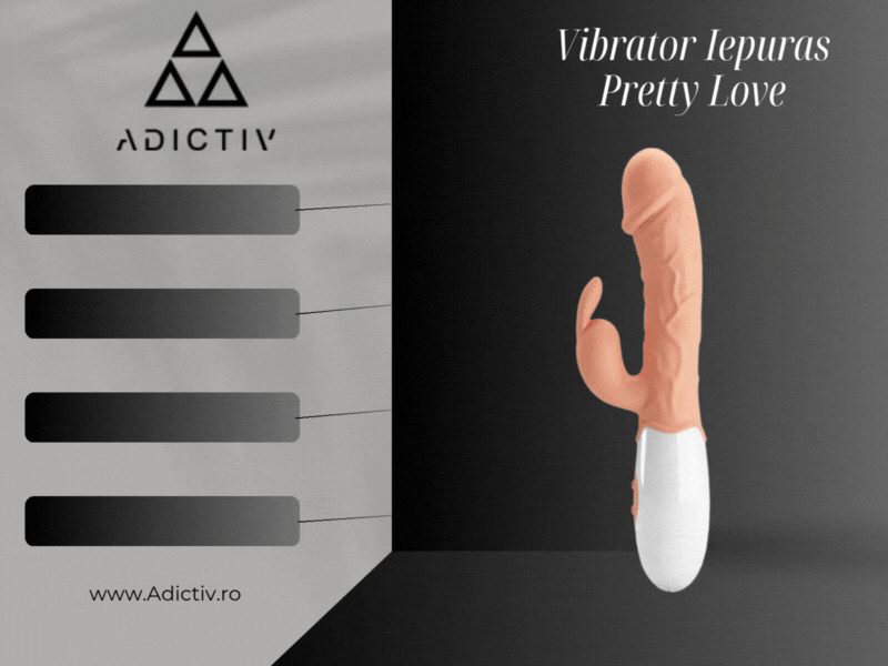 Vibrator Iepuras Pretty Love cu Dubla Stimulare – 30 Functii, TPR, Culoare Piersica [2]