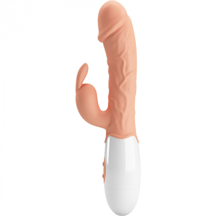 Vibrator Iepuras Pretty Love cu Dubla Stimulare – 30 Functii, TPR, Culoare Piersica [3]