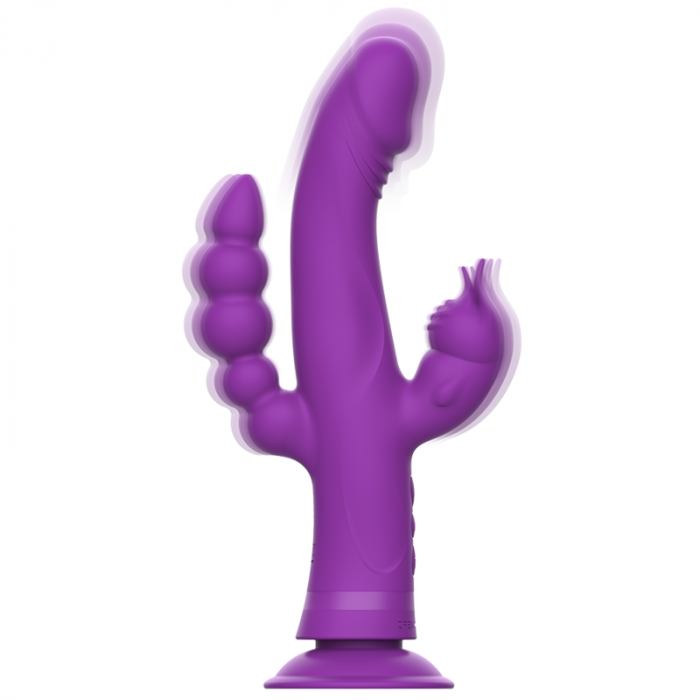 Vibrator Iepuras triplu, Intense Casanova, din silicon, cu ventuza si 30 de moduri de vibratie [3]