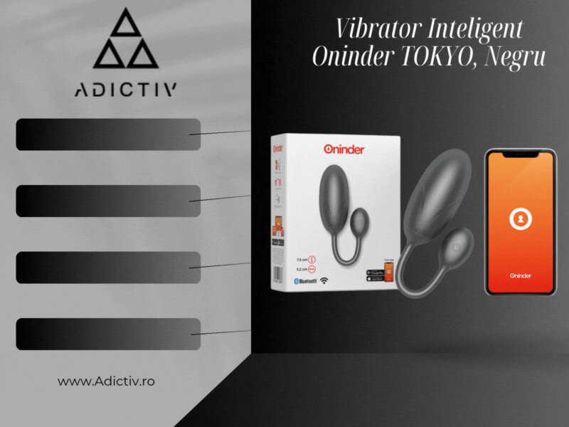 Vibrator Inteligent Oninder TOKYO Controlat prin Aplicatie, Negru - Placere Digitala la Superlativ [2]