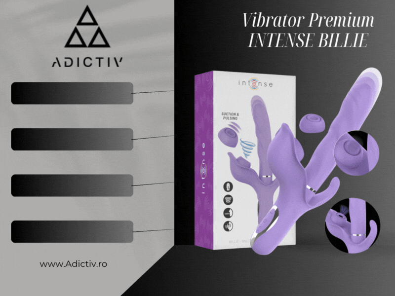 Vibrator Multifunctional Premium INTENSE BILLIE cu Miscare Up&Down, Suction, Lins si Stimulare Clitoridiana, 4 Motoare, Waterproof [2]