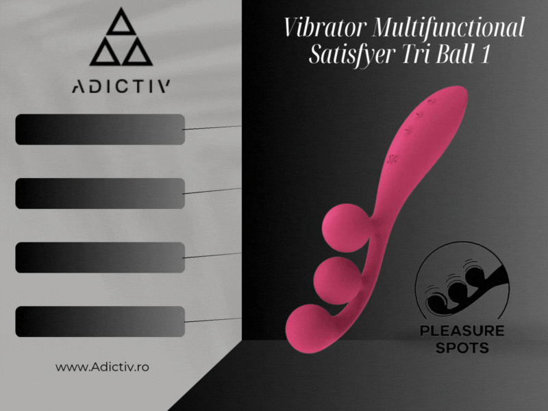 Vibrator Multifunctional Satisfyer Tri Ball 1 – Stimuleaza Punctul G, Clitorisul si Anusul Simultan, 50 Moduri Vibratie, Silicon Premium [2]