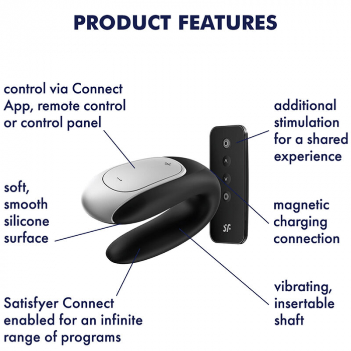 Vibrator pentru Cupluri Satisfyer Double Fun cu Control de la Distanta si Aplicatie [8]