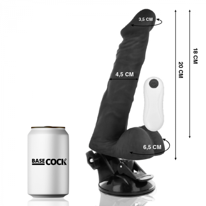 Vibrator Realist Basecock Articulat cu 12 Vibratii si Ventuza pentru Placere Intensa, 20 cm [3]