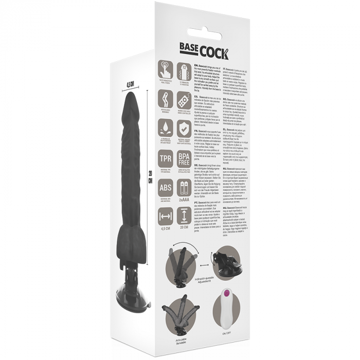 Vibrator Realist Basecock Articulat cu 12 Vibratii si Ventuza pentru Placere Intensa, 20 cm [7]