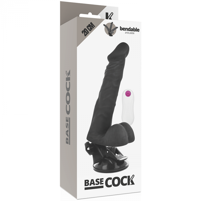 Vibrator Realist Basecock Articulat cu 12 Vibratii si Ventuza pentru Placere Intensa, 20 cm [6]