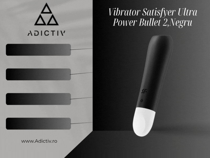 Vibrator Satisfyer Ultra Power Bullet 2 cu 12 Functii, Negru, Stimulare Intensa Clitoris, Rezistent la Apa, Silicon Medical [2]