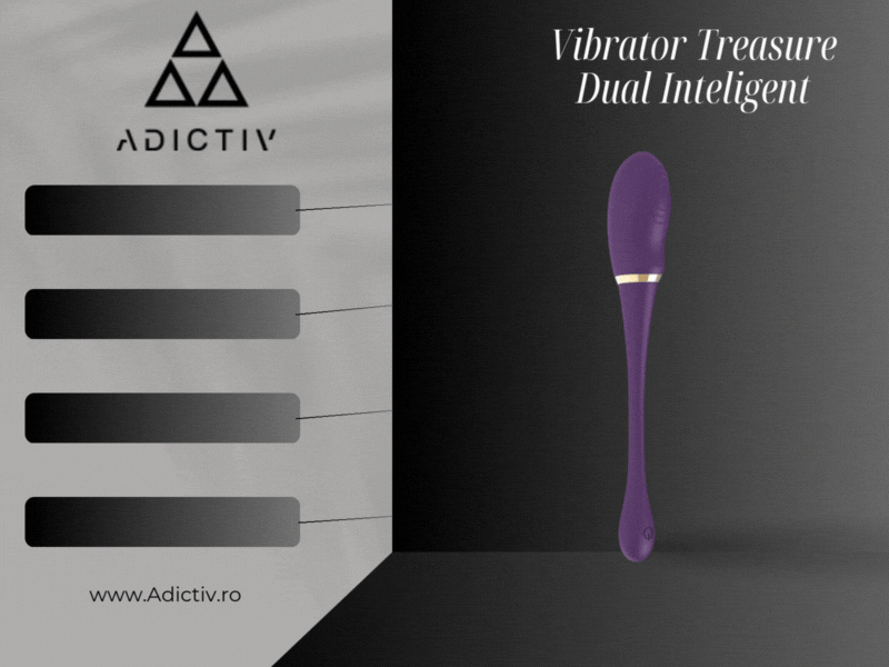 Vibrator Treasure Dual Inteligent cu 10 Moduri Vibratie, Dubla Penetrare Hands-Free si Control de la Distanta, Silentios, Reincarcabil [2]