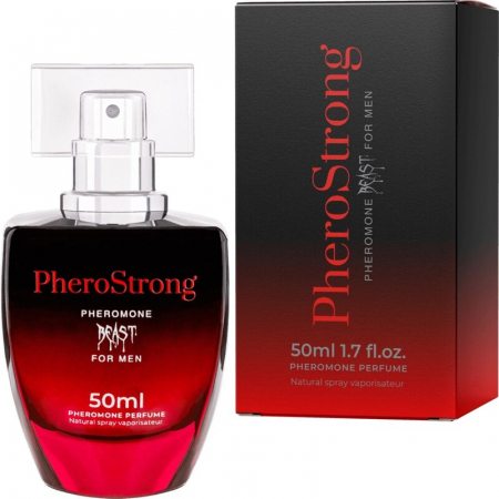 Parfumuri cu feromoni - Apa de toaleta cu feromoni PheroStrong Beast For Men pentru barbati, aroma lemnos-aromatica, atractie irezistibila, 50 ml