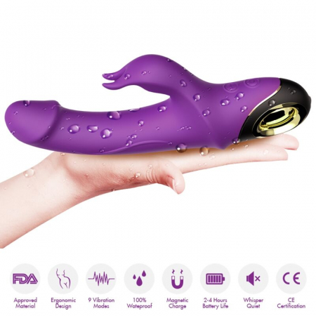 Vibrator Iepuras Armony Ergonomic pentru Placere Intensa si Personalizata, Mov [4]