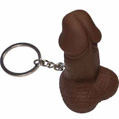 Accesorii sexuale - Obiecte decorative erotice - Breloc in forma de penis, culoare maro, cu lantisor argintiu, Diablo Picante