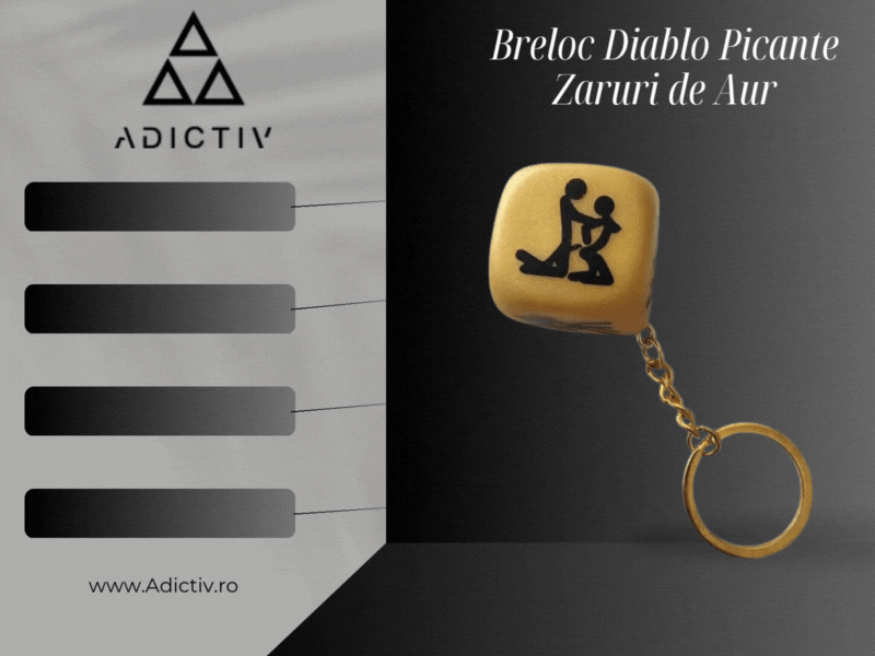 Breloc zar auriu cu pozitii sexuale Kama Sutra, Diablo Picante, pentru cupluri, cu lantisor auriu [1]