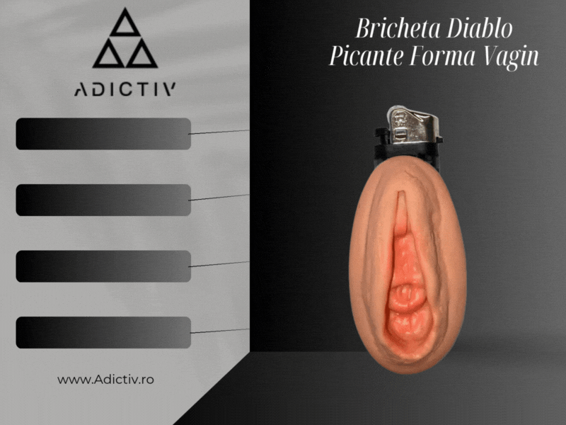 Bricheta in forma de vagin Diablo Picante reincarcabila, design realist [1]