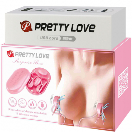 Clame Electrice pentru Sfarcuri Pretty Love, Roz, cu 12 Moduri Vibratie și 3 Functii Electrostimulare, USB Reincarcabil, din Silicon si ABS [8]