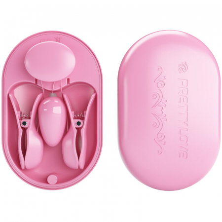 Clame Electrice pentru Sfarcuri Pretty Love, Roz, cu 12 Moduri Vibratie și 3 Functii Electrostimulare, USB Reincarcabil, din Silicon si ABS [2]