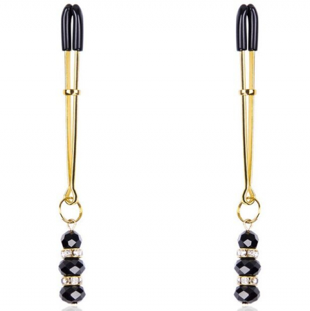 Fetish - Cleme pentru Sfarcuri Ohmama Aurii cu Pandantive Decorative - Accesorii Fetish de Calitate