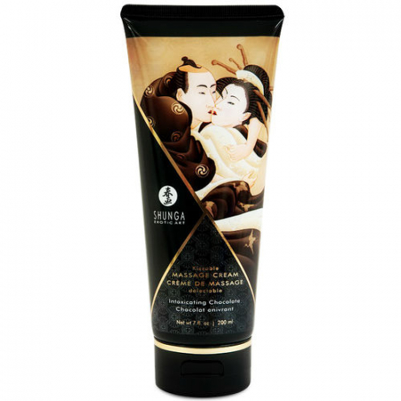 Creme erotice - Crema de Masaj Shunga cu Aroma de Ciocolata, 200 ml, Hidrateaza si Catifeleaza Pielea