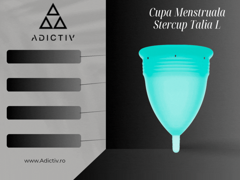 Cupa Menstruala Stercup Talia L, 100% Silicon FDA, 12 Ore Utilizare, Albastra, Confortabila și Ecologica [1]
