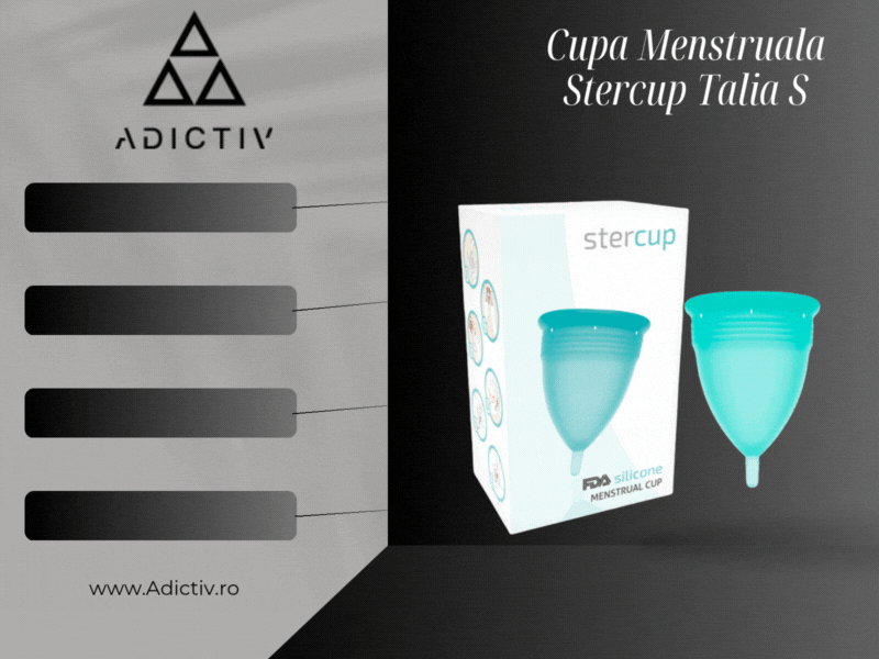 Cupa Menstruala Stercup Talia S, 100% Silicon FDA, 12 Ore Utilizare, Albastra, Confortabila și Ecologica [1]