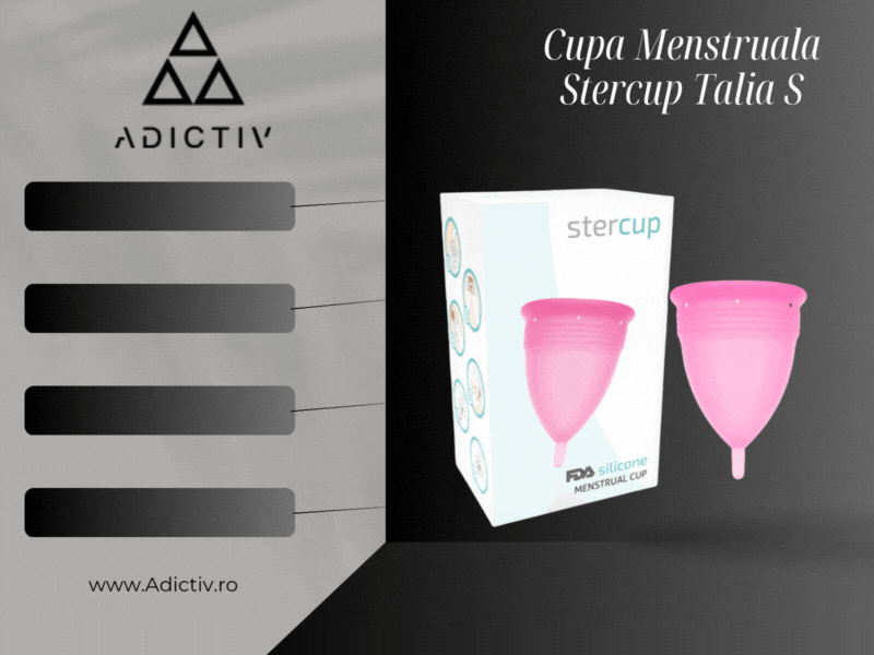 Cupa Menstruala Stercup Talia S, 100% Silicon FDA, 12 Ore Utilizare, Roz, Confortabila și Ecologica [1]