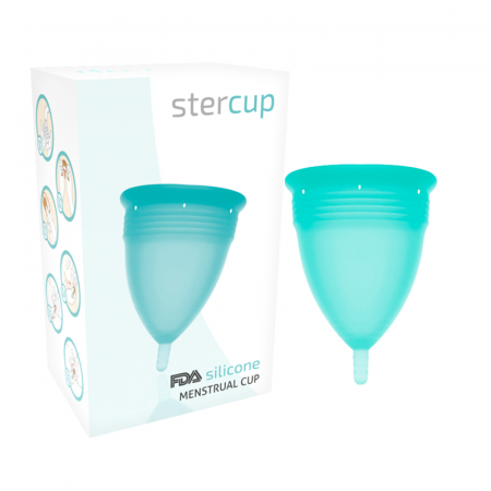 Igiena intima - Cupa Menstruala Stercup Talia S, 100% Silicon FDA, 12 Ore Utilizare, Albastra, Confortabila și Ecologica