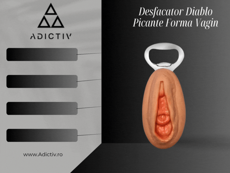 Desfacator sticle in forma de vagin, portabil, design original realist, Diablo Picante [1]