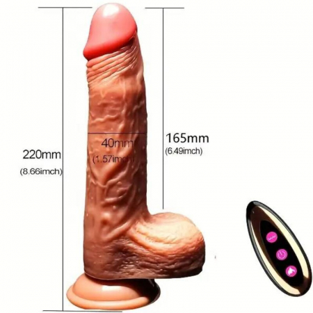 Dildo Armony Realist cu Vibratii, Functie de Impingere si Incalzire, Silicon Premium, 22.5 cm [5]
