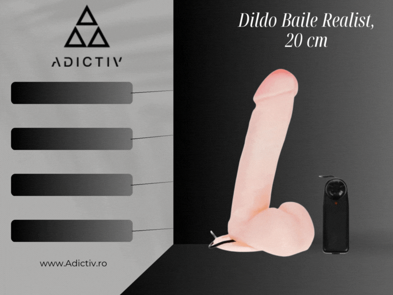 Dildo Baile  Realist cu Vibratie si Ventuza 20 cm [1]