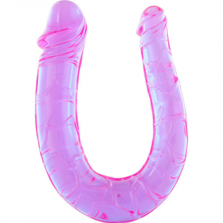 Dildouri - Dildo Dublu Seven Creations din Gelatina Flexibila Roz, 30 cm – Placere Intensa si Versatilitate