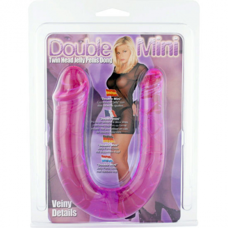 Dildo Dublu Seven Creations din Gelatina Flexibila Roz, 30 cm – Placere Intensa si Versatilitate [2]