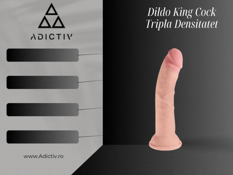 Dildo King Cock Tripla Densitate,  Realist, 20 cm cu Ventuza – Experienta Autentica si Flexibilitate Superioara [1]