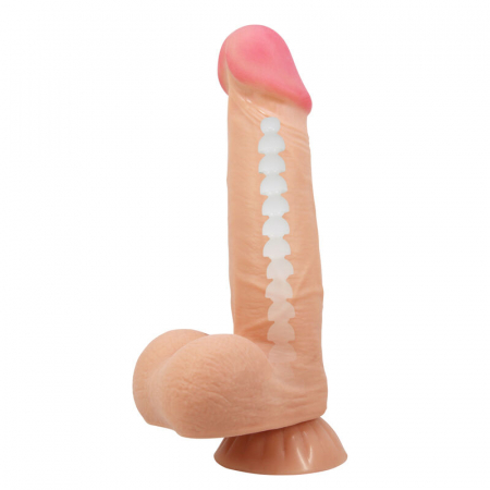 Dildo Realist, Pretty Love Sliding Skin, cu Ventuza, Piele Glisanta, 21.8 cm, Culoare Naturala [7]
